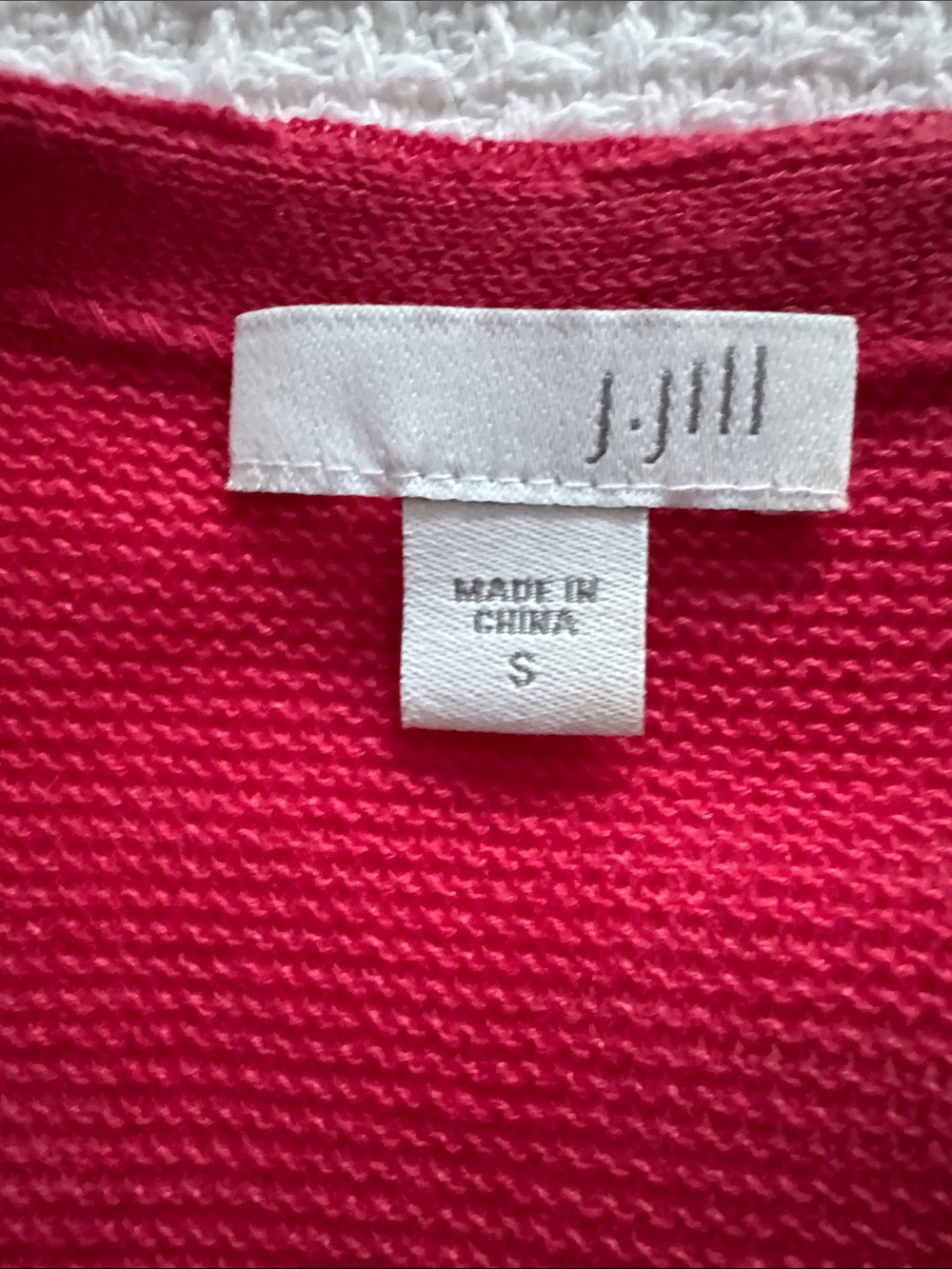 J. Jill Open-Front Pink/Red Cardigan - Picture 2 of 4